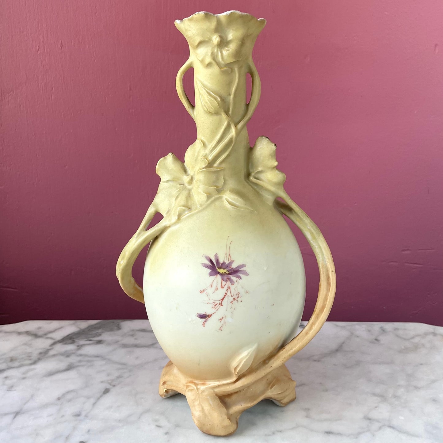 Antique Art Nouveau Floral Vase