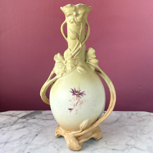 Antique Art Nouveau Floral Vase