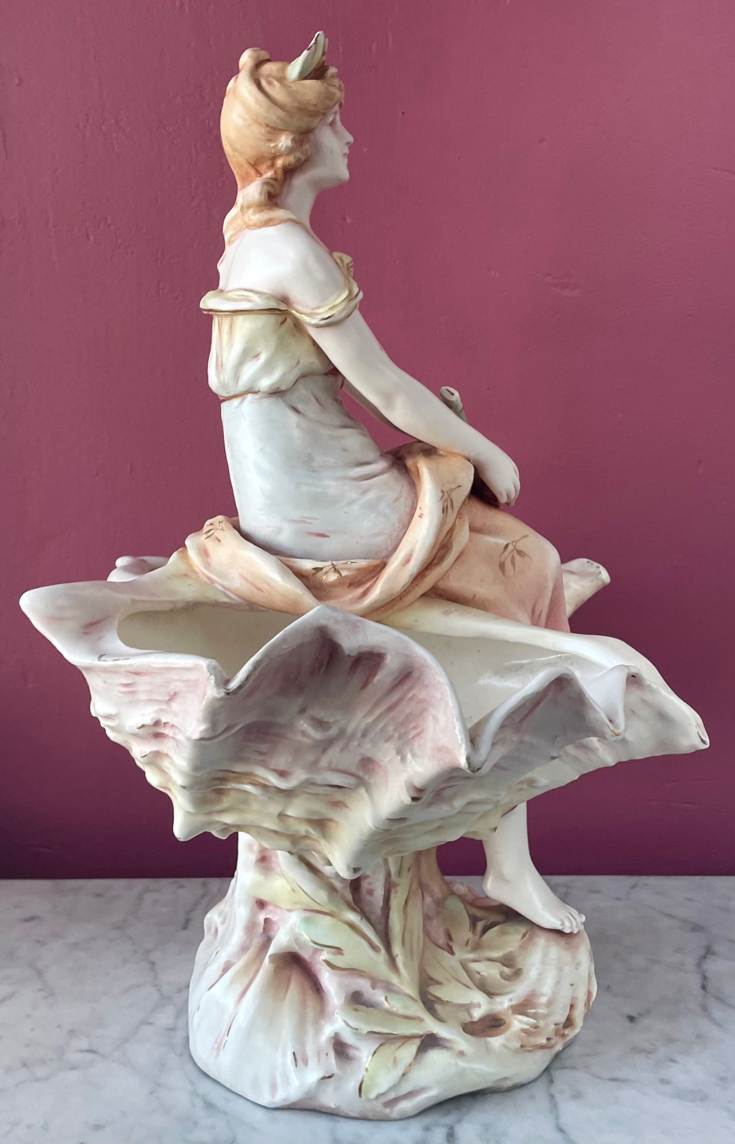 Art Nouveau Sea Goddess | Royal Dux Centerpiece