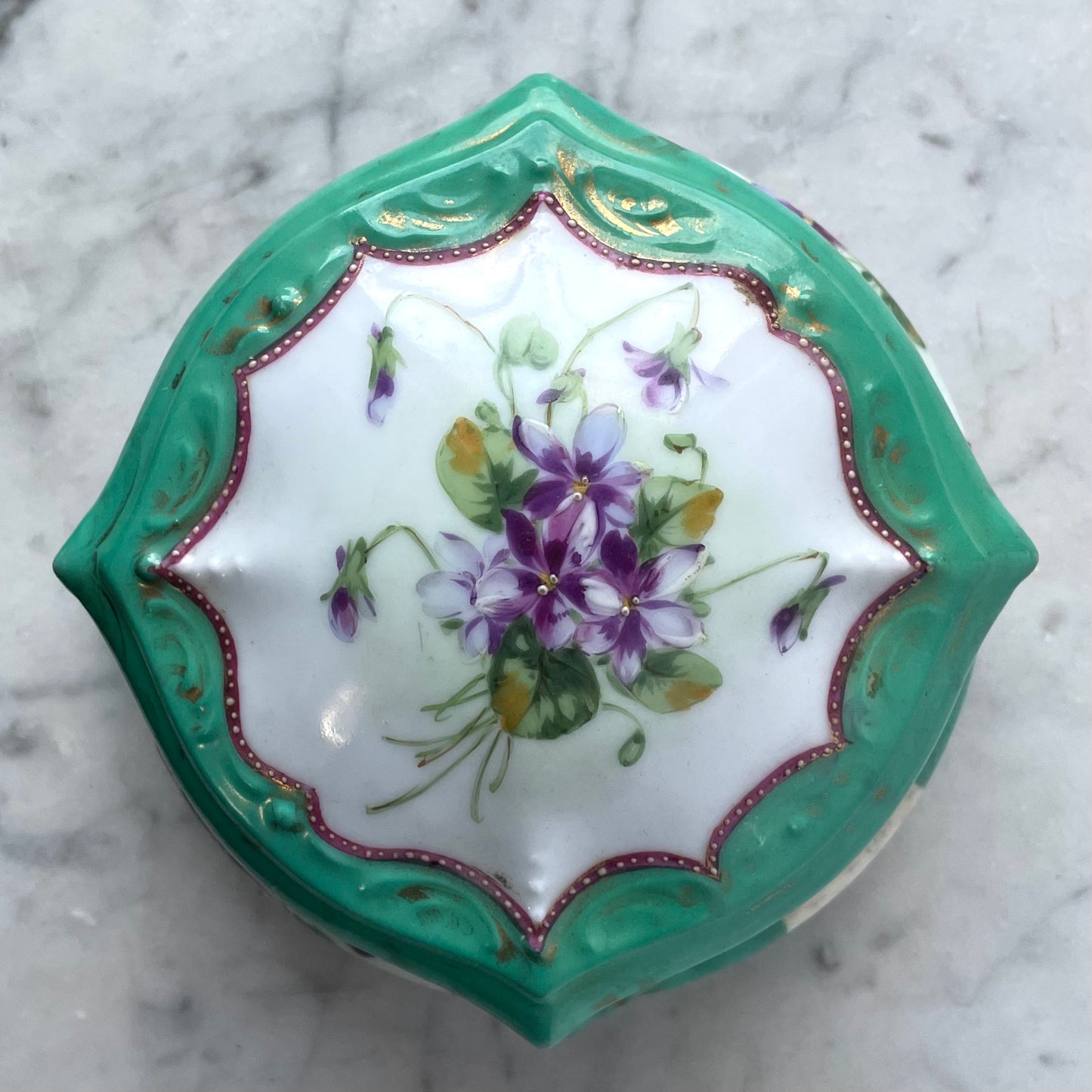 Victorian Powder Box with Violets