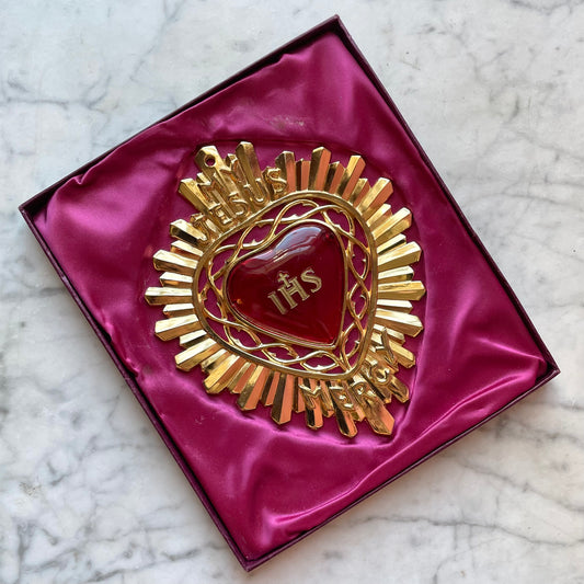 Vintage Sacred Heart Window Hanger