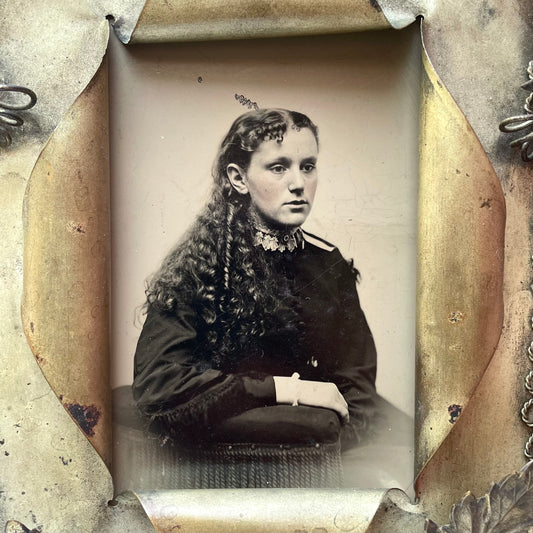 Victorian Tintype in Metal Frame