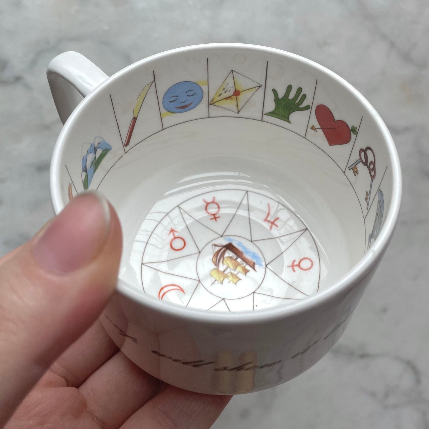 Vintage Fortune Telling Tea Cup & Saucer | Royal Kendal
