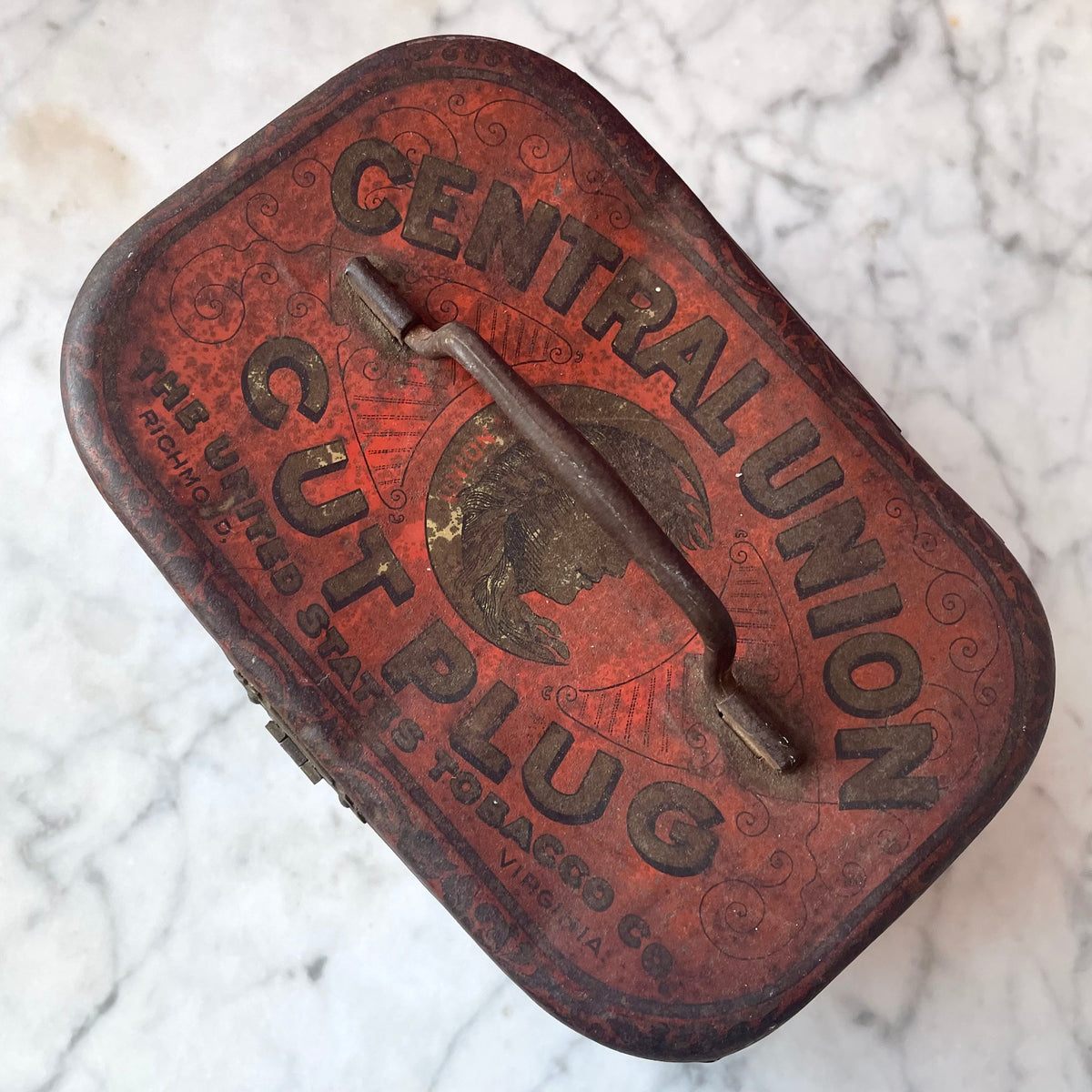 Victorian Central Union Cut Plug Tobacco Tin
