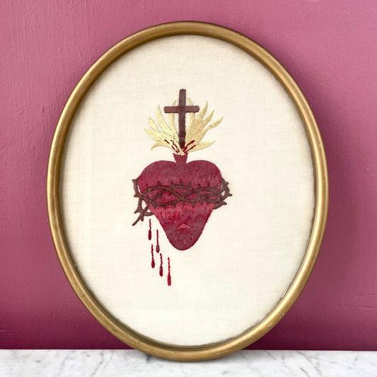Antique Sacred Heart Embroidery