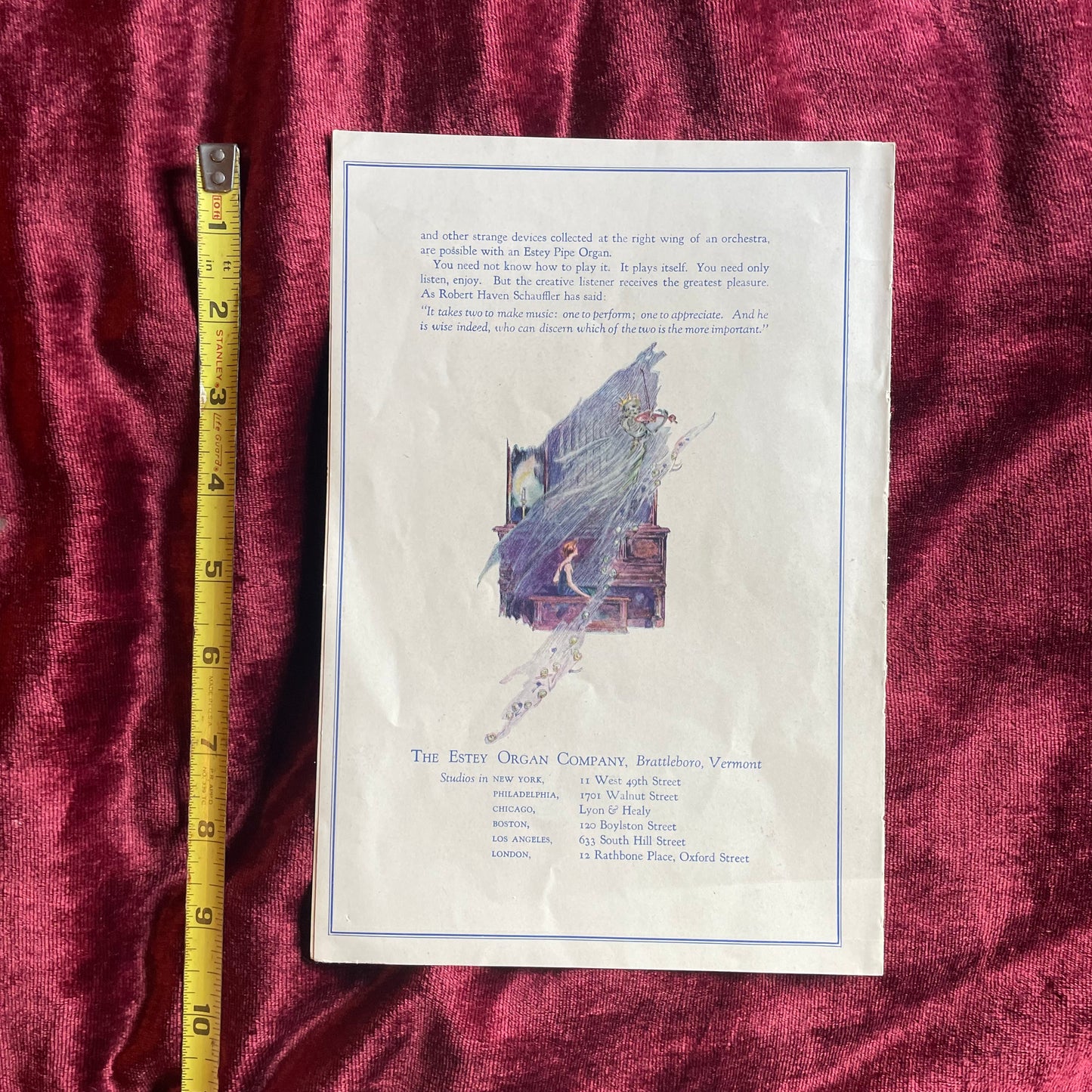 La Danse Macabre | Antique Estey Organ Ad | Halloween Collectible