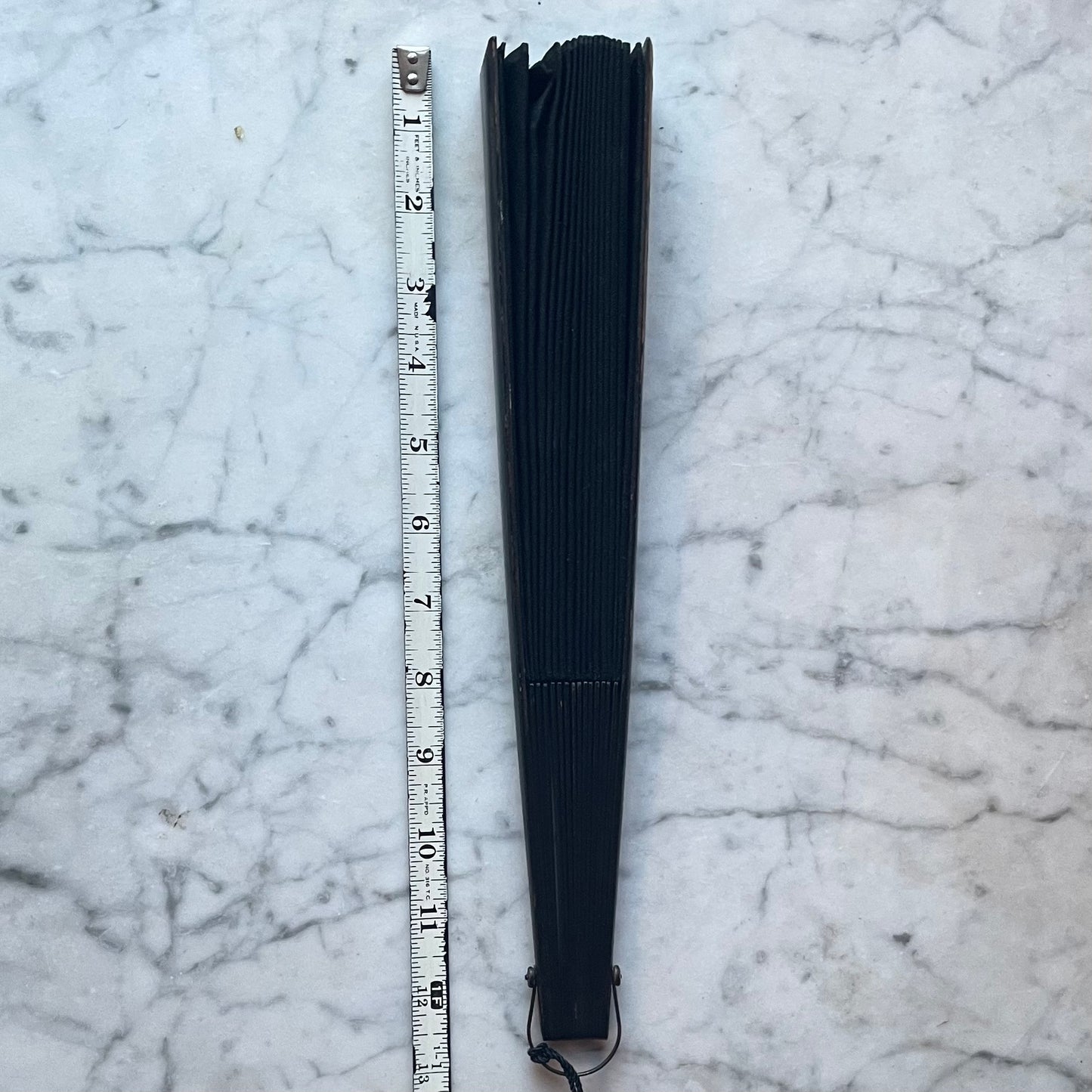 Victorian Black Silk Mourning Fan