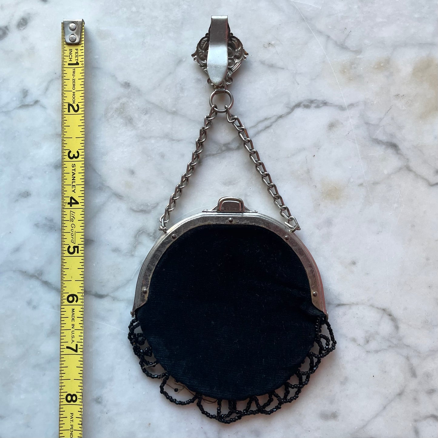 Antique Beaded Coin Purse with Belt Chain