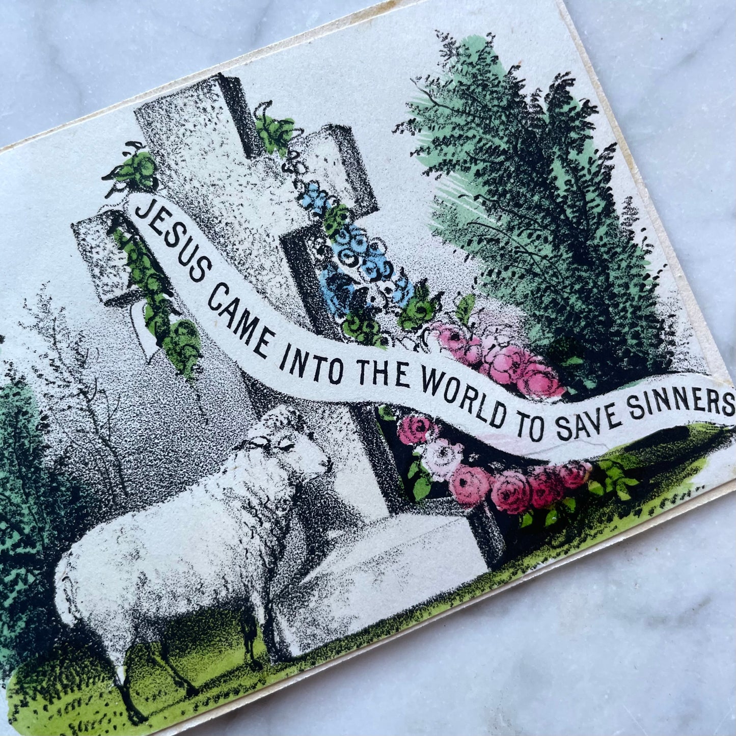 Victorian Holy Card | Jesus Came into the World to Save Sinners
