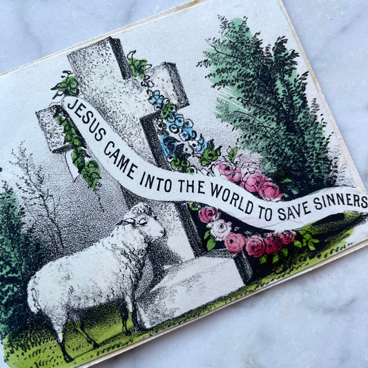 Victorian Holy Card | Jesus Came into the World to Save Sinners