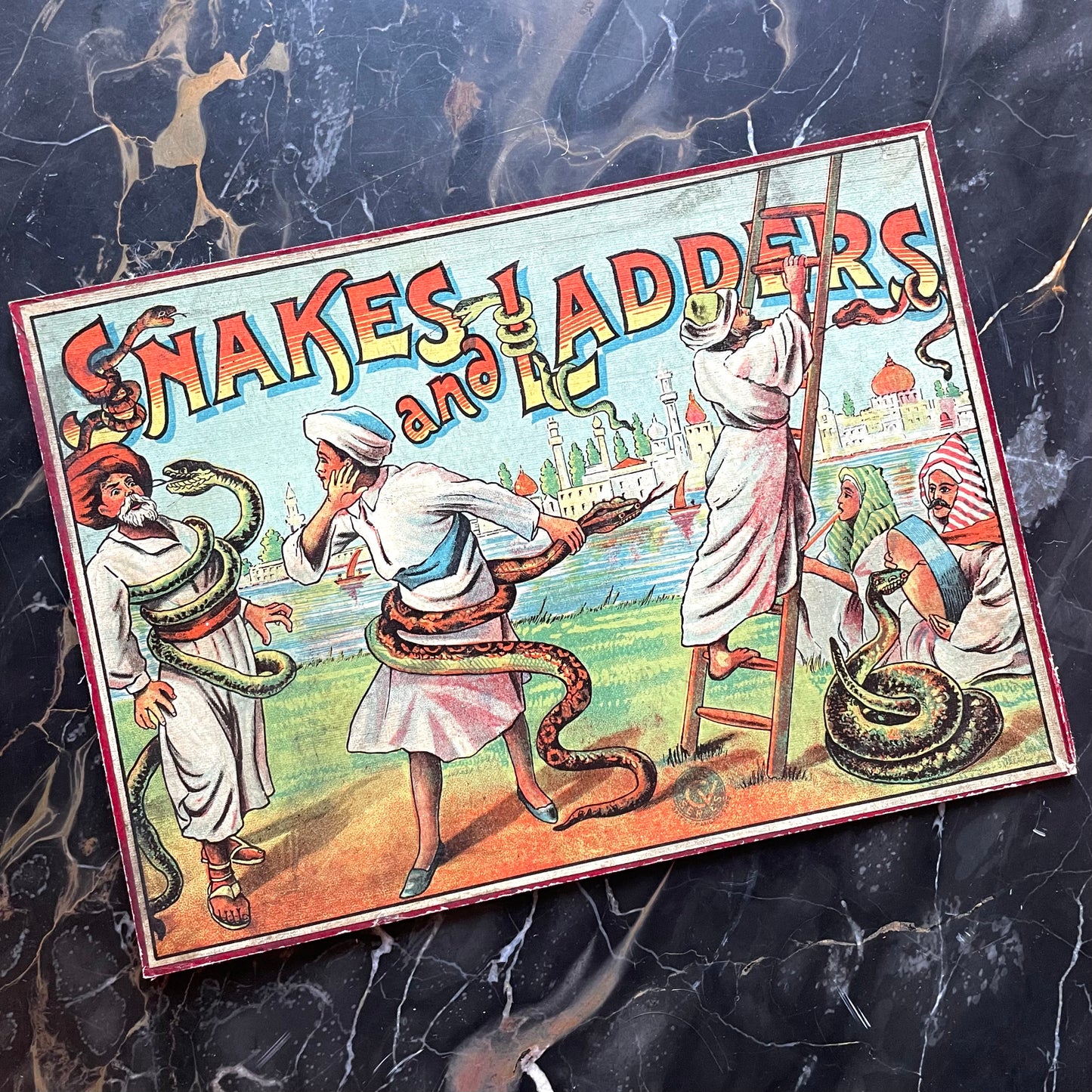 Snakes & Ladders | Antique Game Box Lid