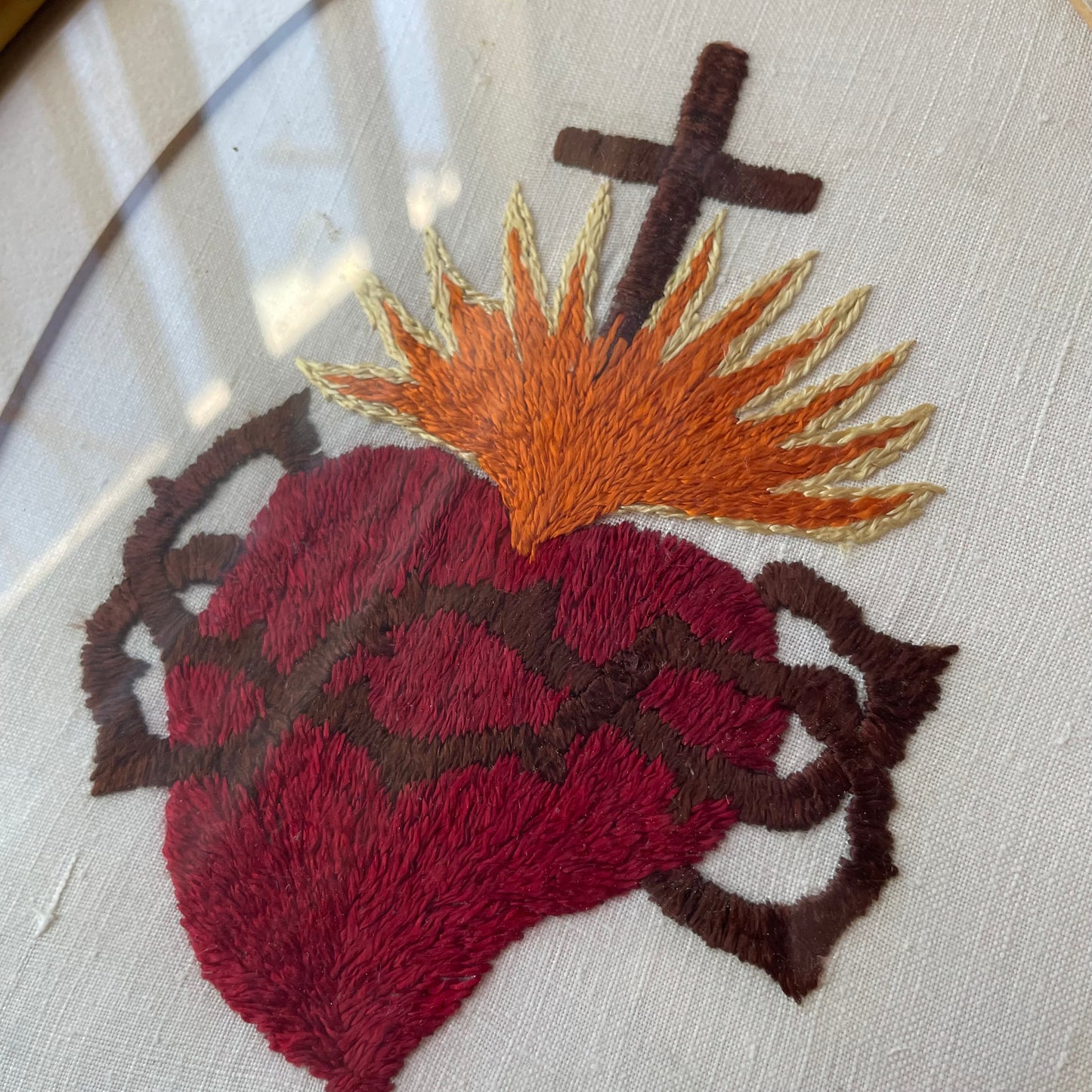 Antique Sacred Heart Embroidery