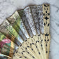 Victorian Pierced Bone Fan with Hand Colored Leaves