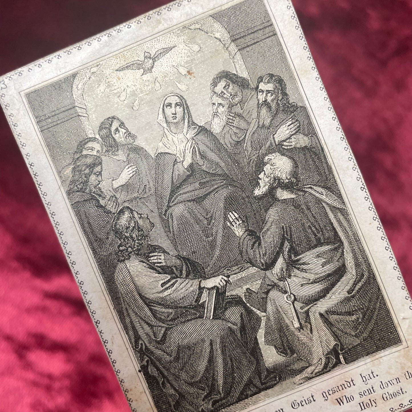 Antique Holy Card | Who Sent Down the Holy Ghost?