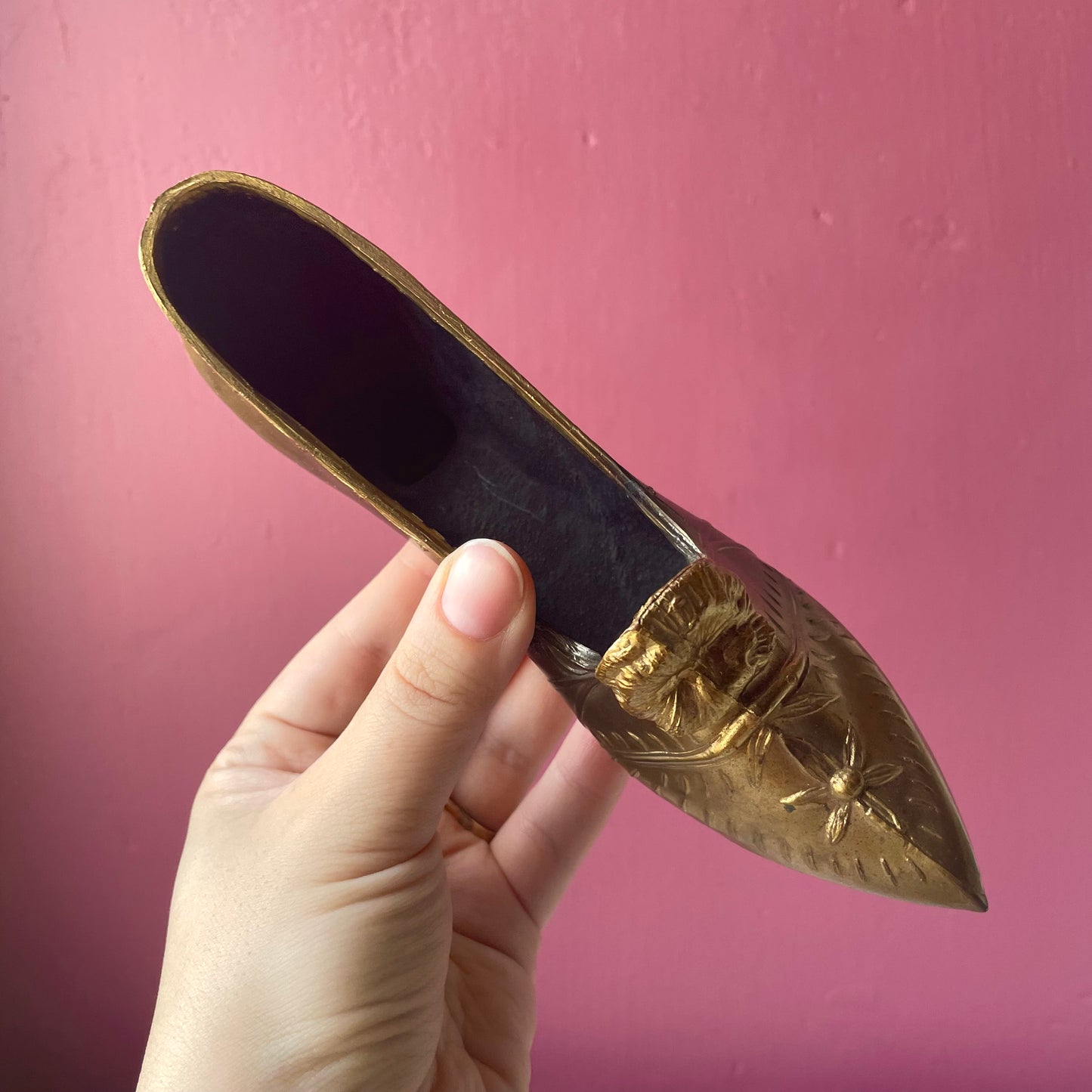 Antique Metal High Heeled Shoe