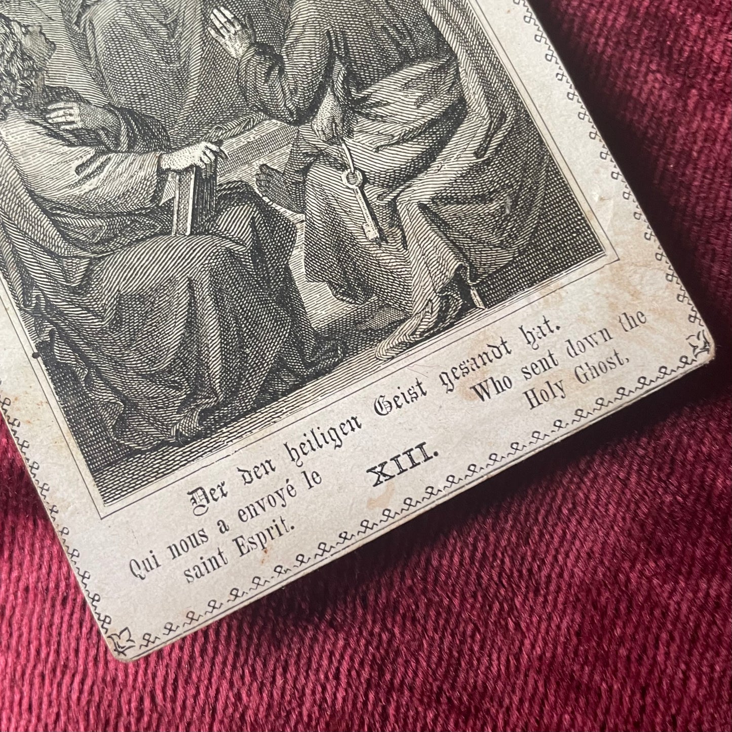 Antique Holy Card | Who Sent Down the Holy Ghost?