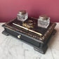 Victorian Mother of Pearl Inlaid Desk Set