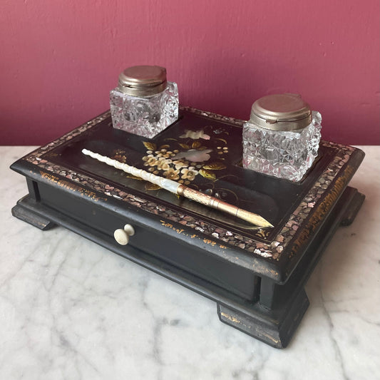 Victorian Mother of Pearl Inlaid Desk Set