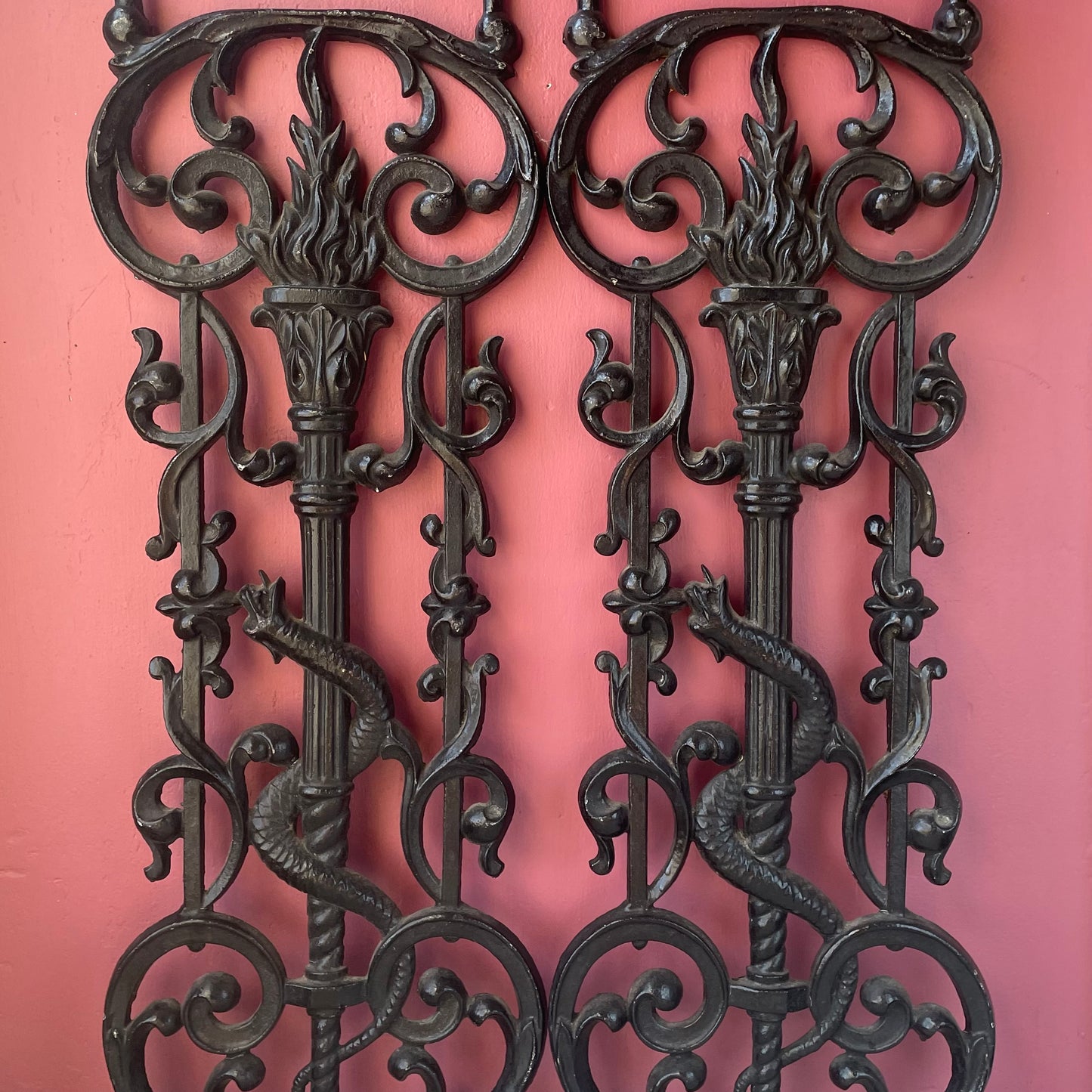 Antique Serpent Iron Gate Panels