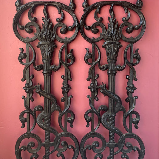 Antique Serpent Iron Gate Panels