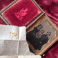 Victorian Half Plate Tintype in Mother of Pearl Case with Poem and Lock of Hair