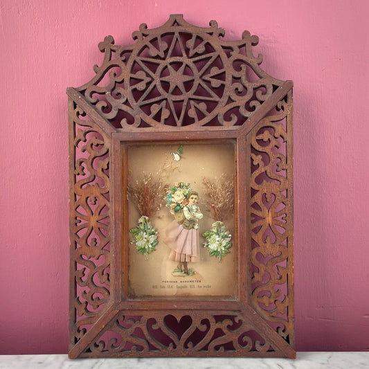 Victorian Scrollwork Shadowbox with Paper Fashion Doll
