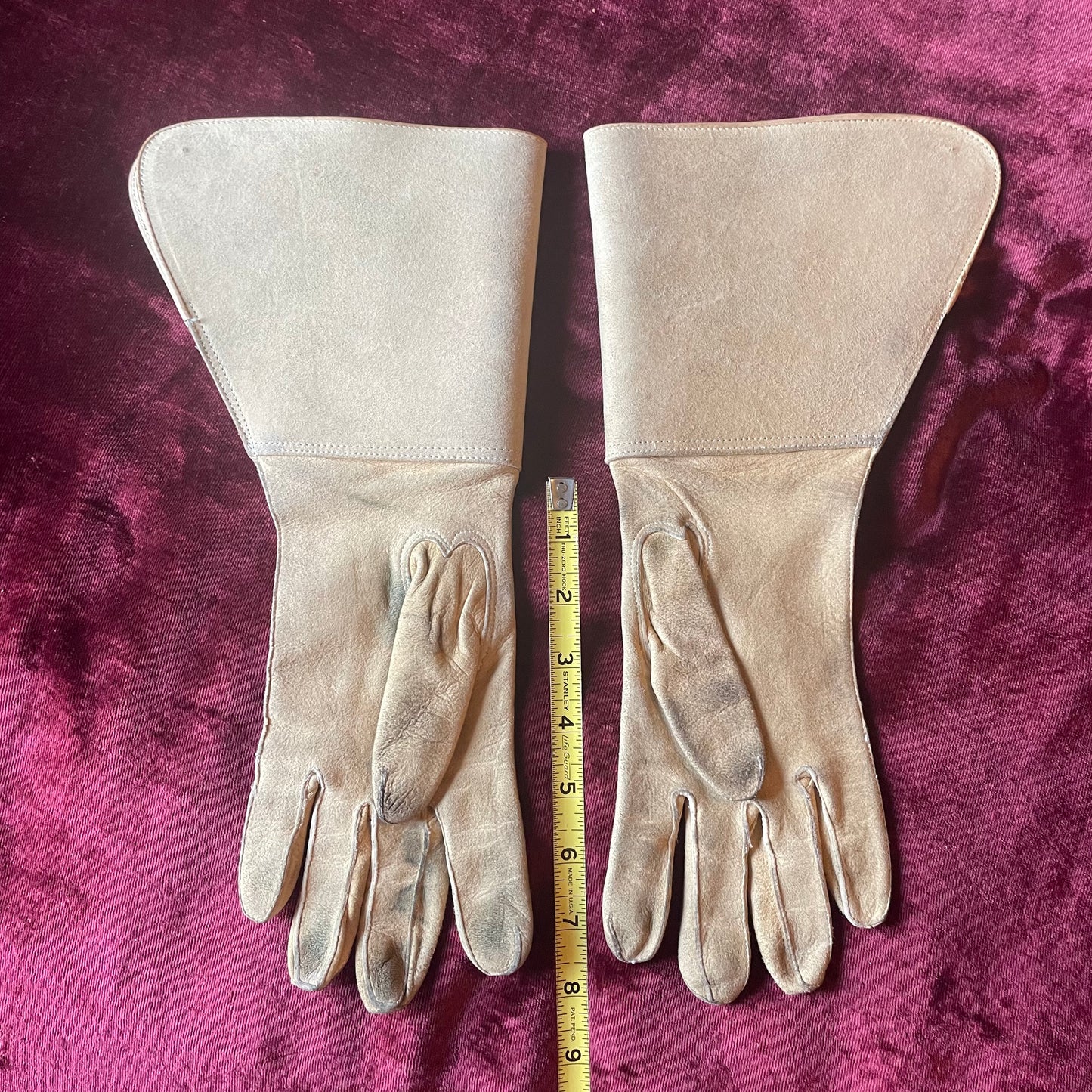 Antique Knights Templar Leather Gauntlets