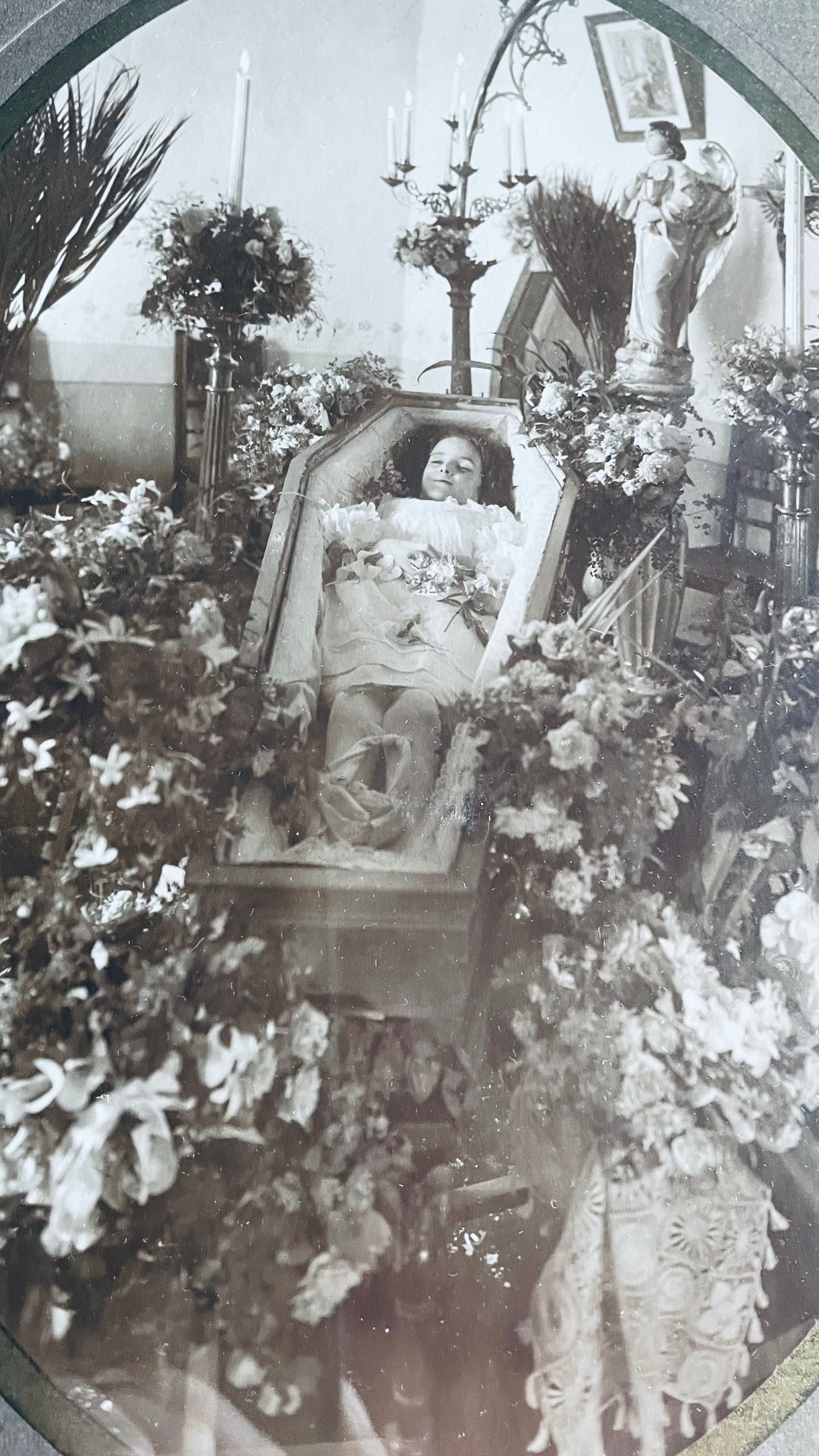 Antique Post Mortem Photo of Child in Casket