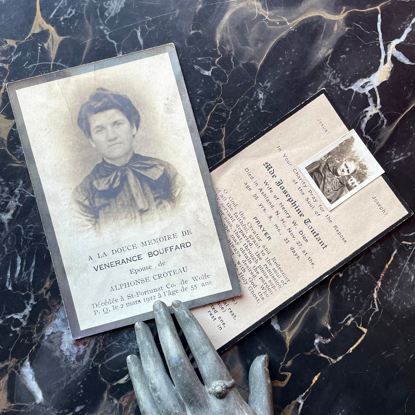 Pair of Antique Mourning Cards