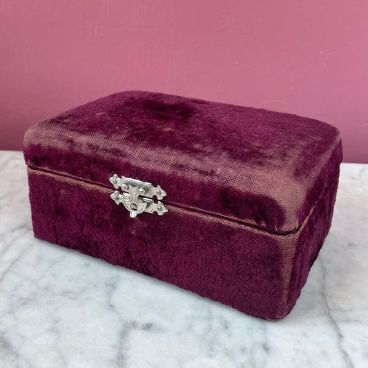 Victorian Purple Velvet Sewing Box