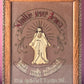 Antique Religious Punch Paper Embroidery with Celluloid Christ
