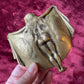 Naughty Art Nouveau Brass Nude Girl Pin Tray