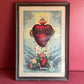 Antique Double Sacred Heart Print