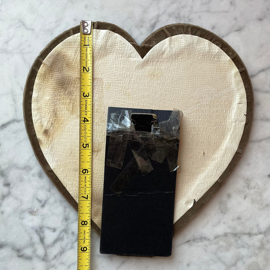 Antique Brown Velvet Heart Display