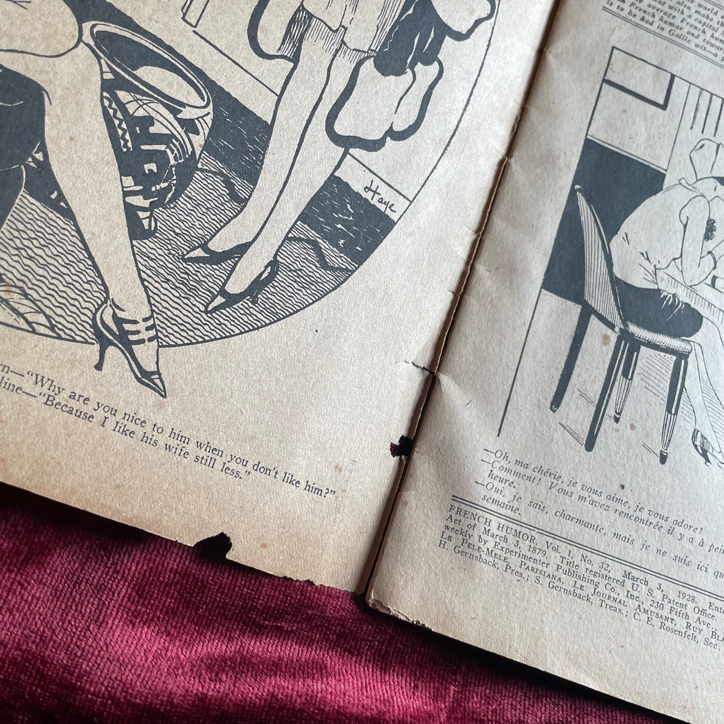 French Humor | March 3, 1928 | Risqué Flapper Cartoons