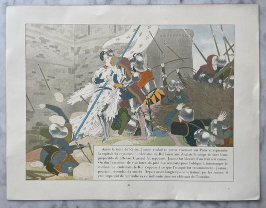 Jeanne d’Arc Antique Print | Double Sided | M. Boutet de Monvel