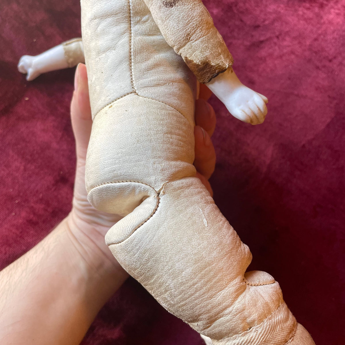 Antique Kid Leather Doll Body