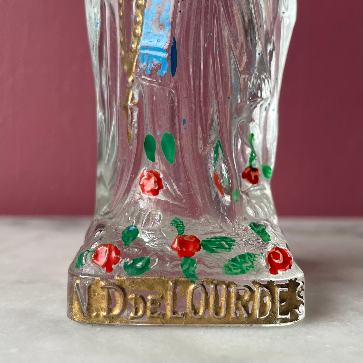 Vintage Notre Dame de Lourdes Holy Water Bottle