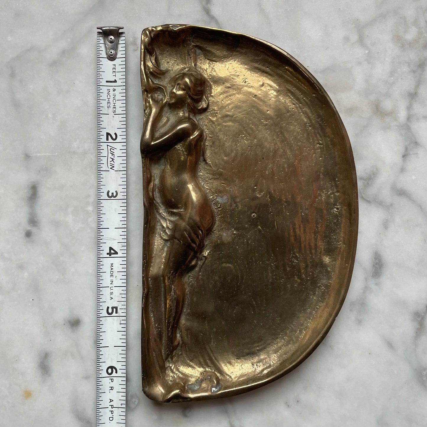 Antique Art Nouveau Brass Pin Dish