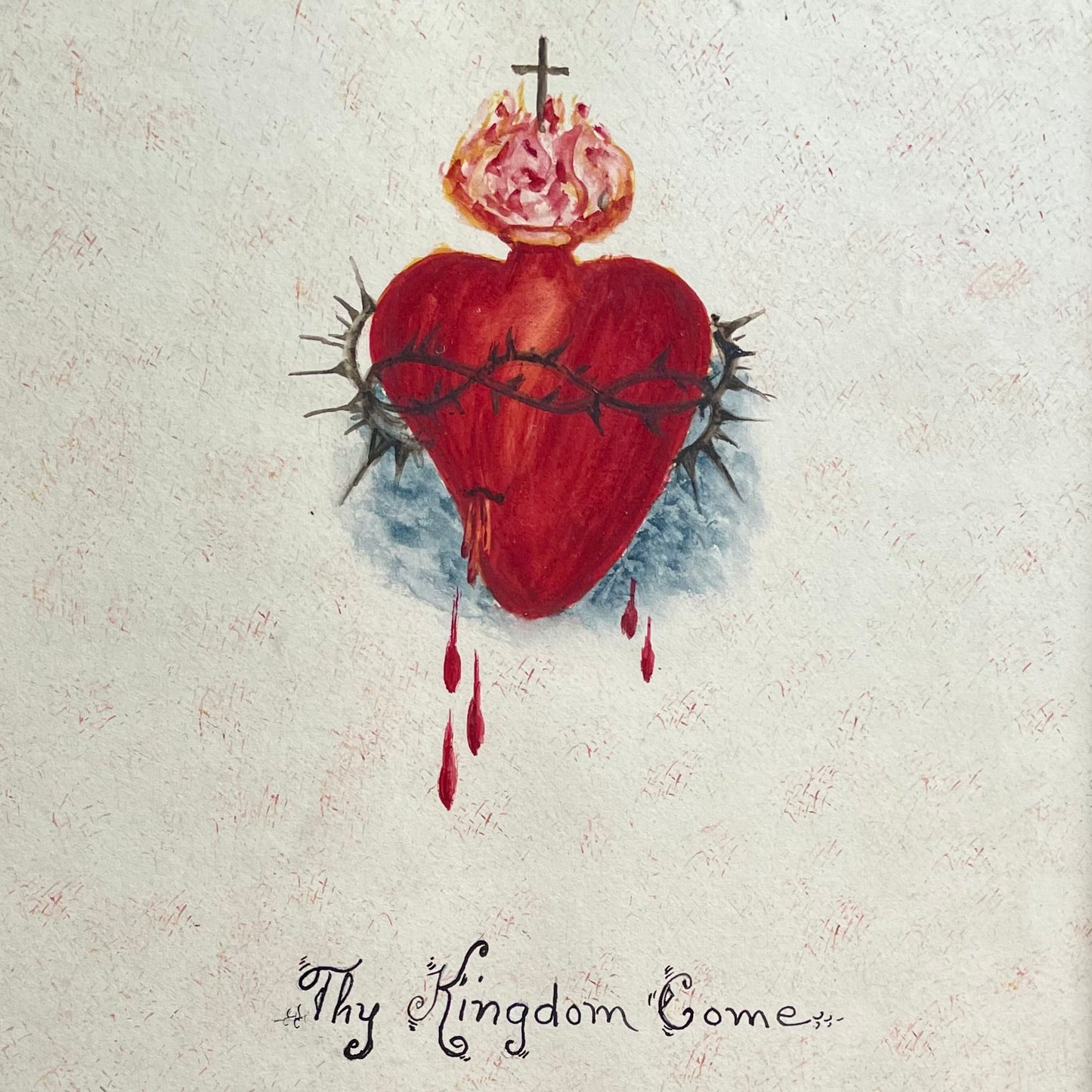 Antique Sacred Heart Painting | Thy Kingdom Come
