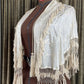 Antique Embroidered Silk Capelet with Tassels & Fringe