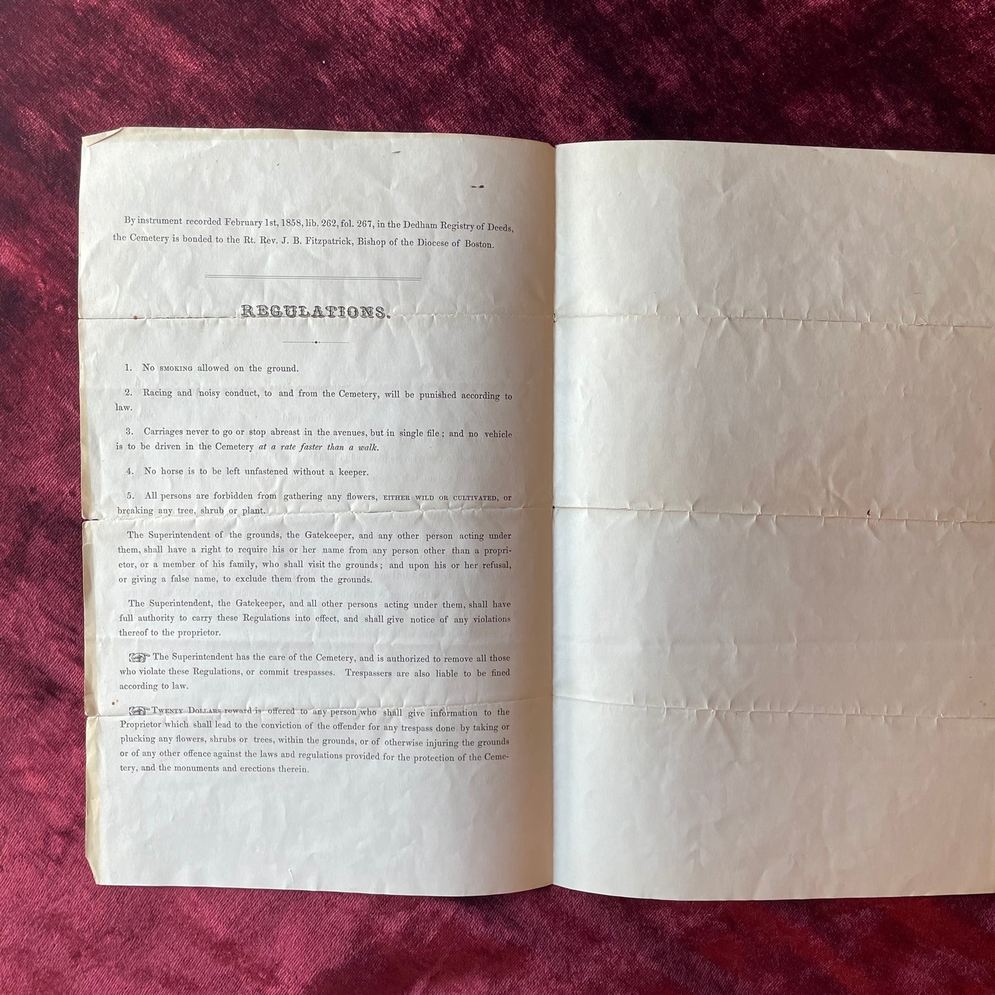 Holyhood Catholic Cemetery Deed | 1867