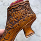 Antique Carved Wood Shoe Pincushion