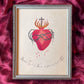 Antique Sacred Heart Painting