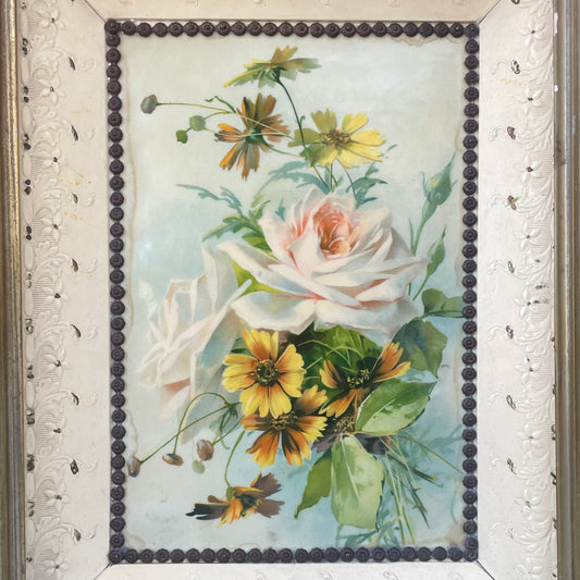 Victorian Floral Lithograph on Celluloid