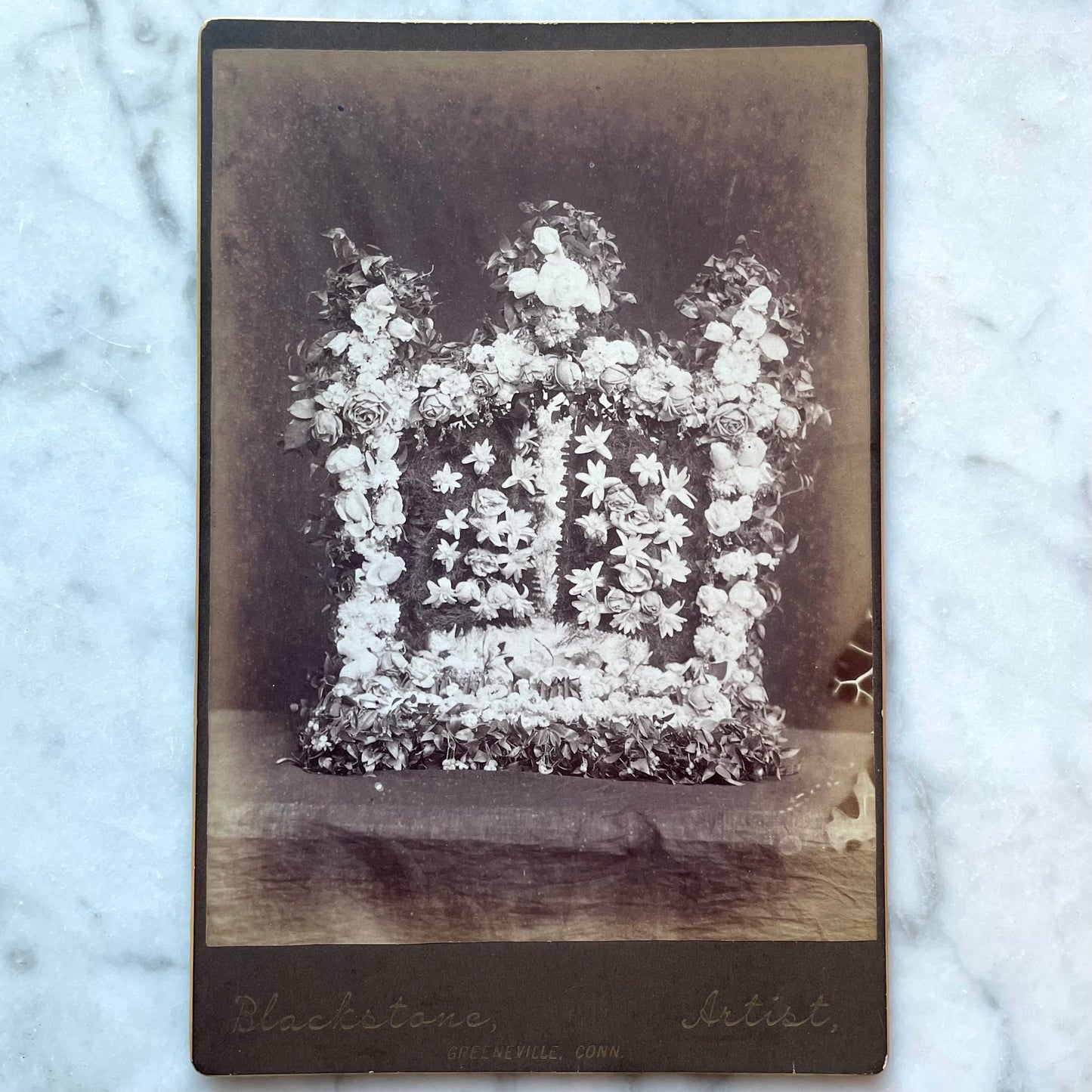 Victorian Mourning Flowers Cabinet Card | Gates of Heaven