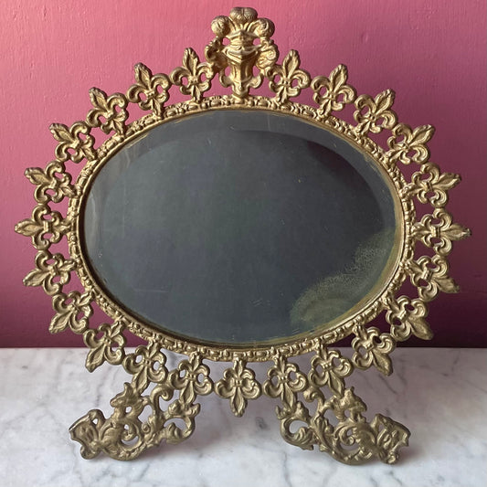 Victorian Gilded Cast Iron Mirror