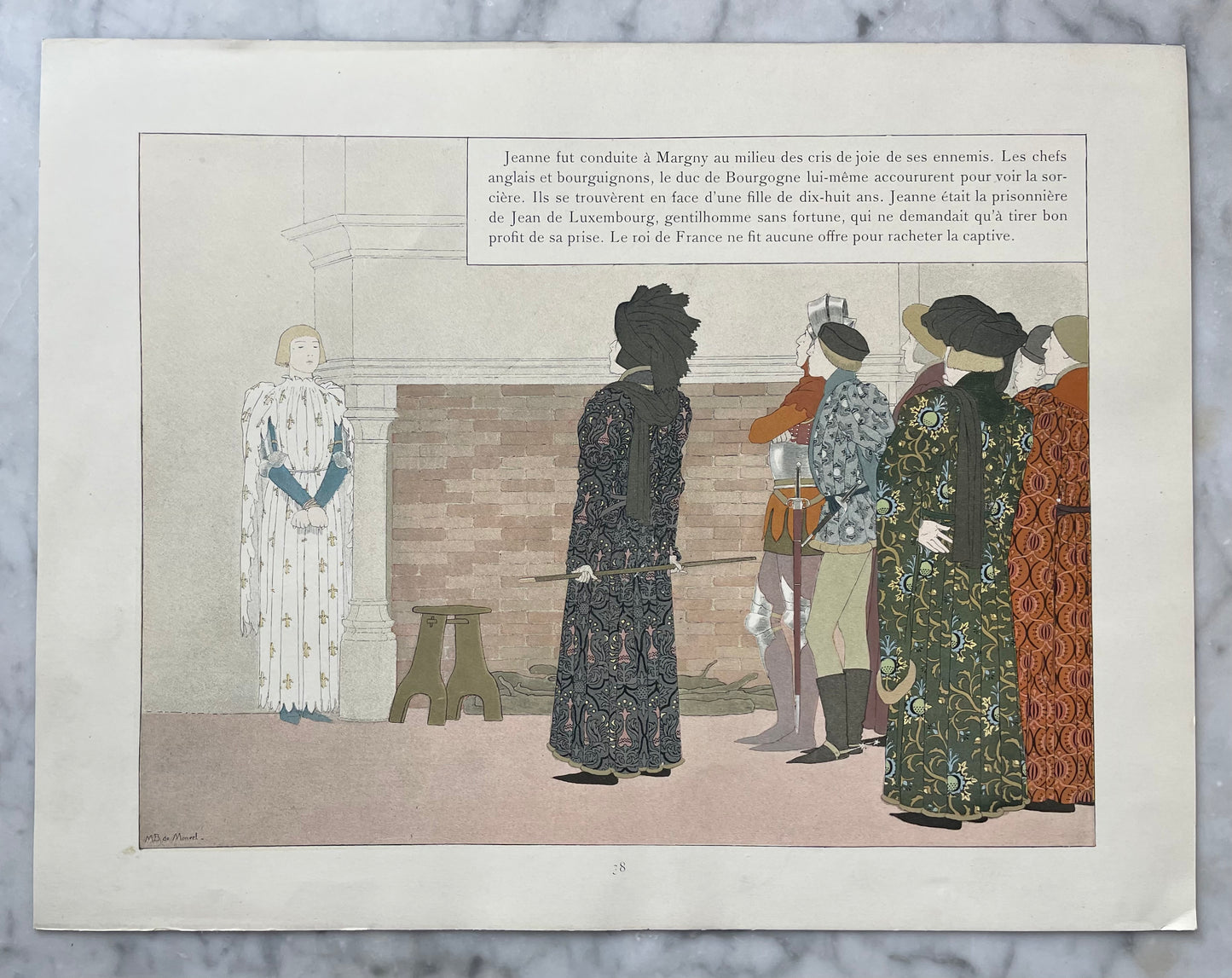 Jeanne d’Arc Antique Print | Double Sided | M. Boutet de Monvel