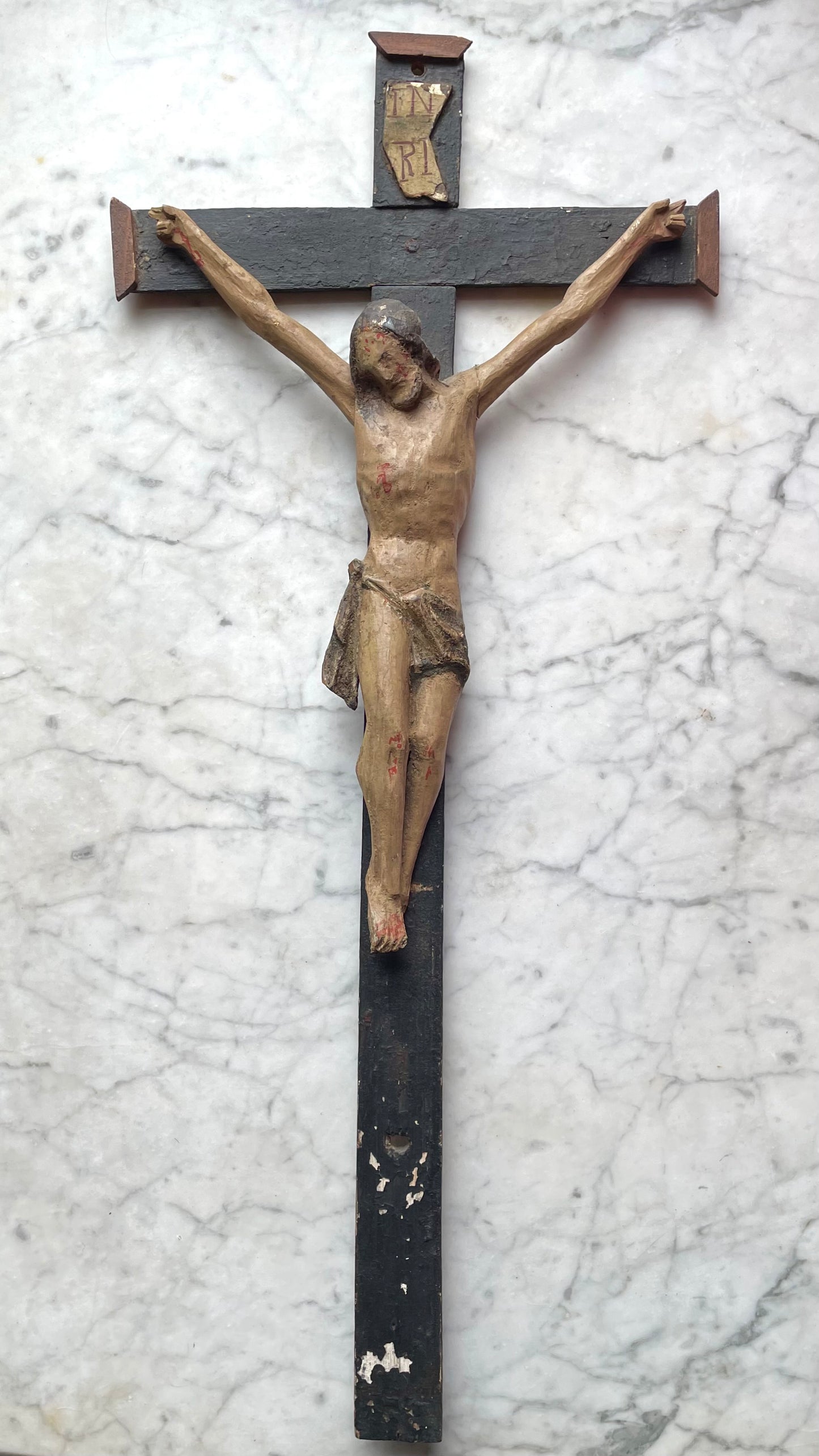 Antique Folk Art Crucifix