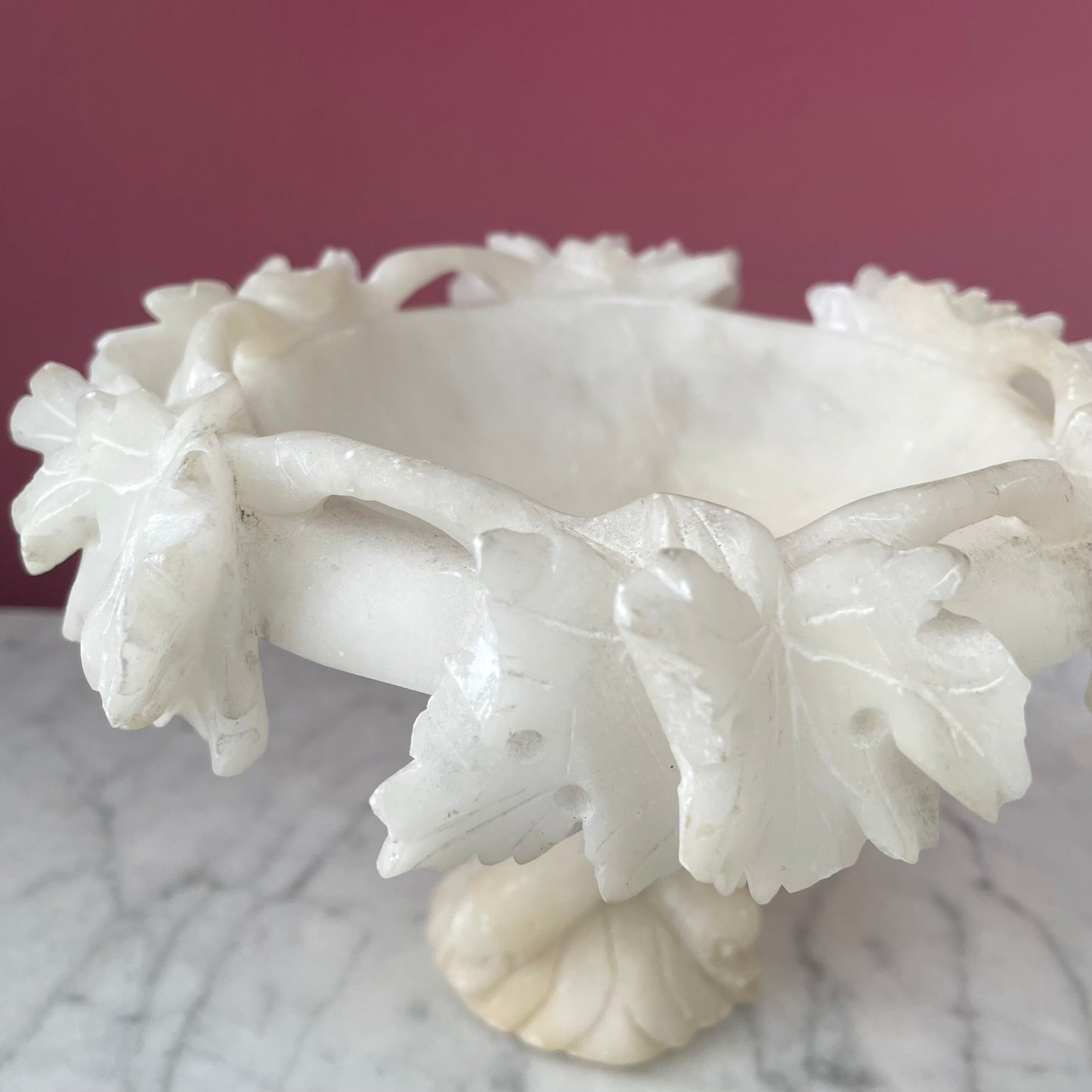 Antique Alabaster Vide Poche